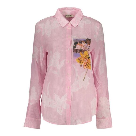 Desigual Pink Cotton Women Women's Shirt